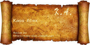 Kass Alex névjegykártya